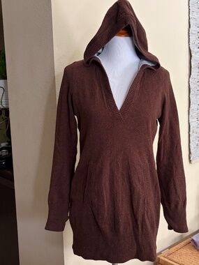 Sparrow Brown Tunic Sweater With Hood